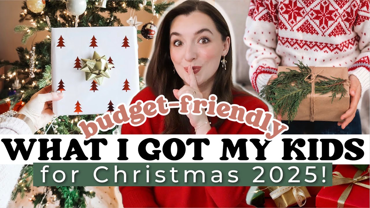 YouTube post by @NatalieBennett for Quince. Caption reads: 🎁WHAT I GOT MY KIDS FOR CHRISTMAS 2025! |....