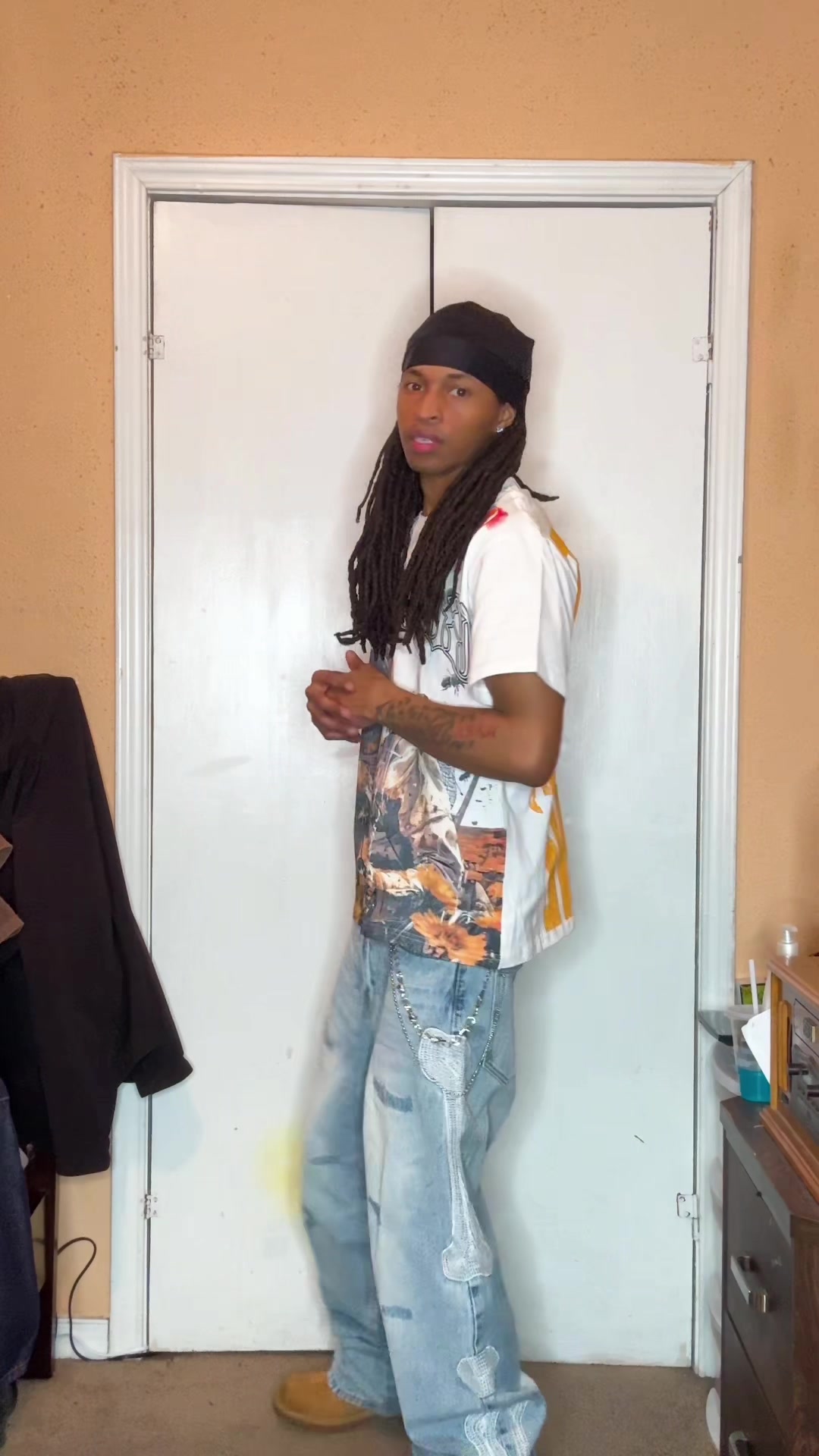 TikTok post by @jayyjiggaa for mnml. Caption reads: Pants too hardd🔥🔥 @mnml #fypシ #viral #foryou .