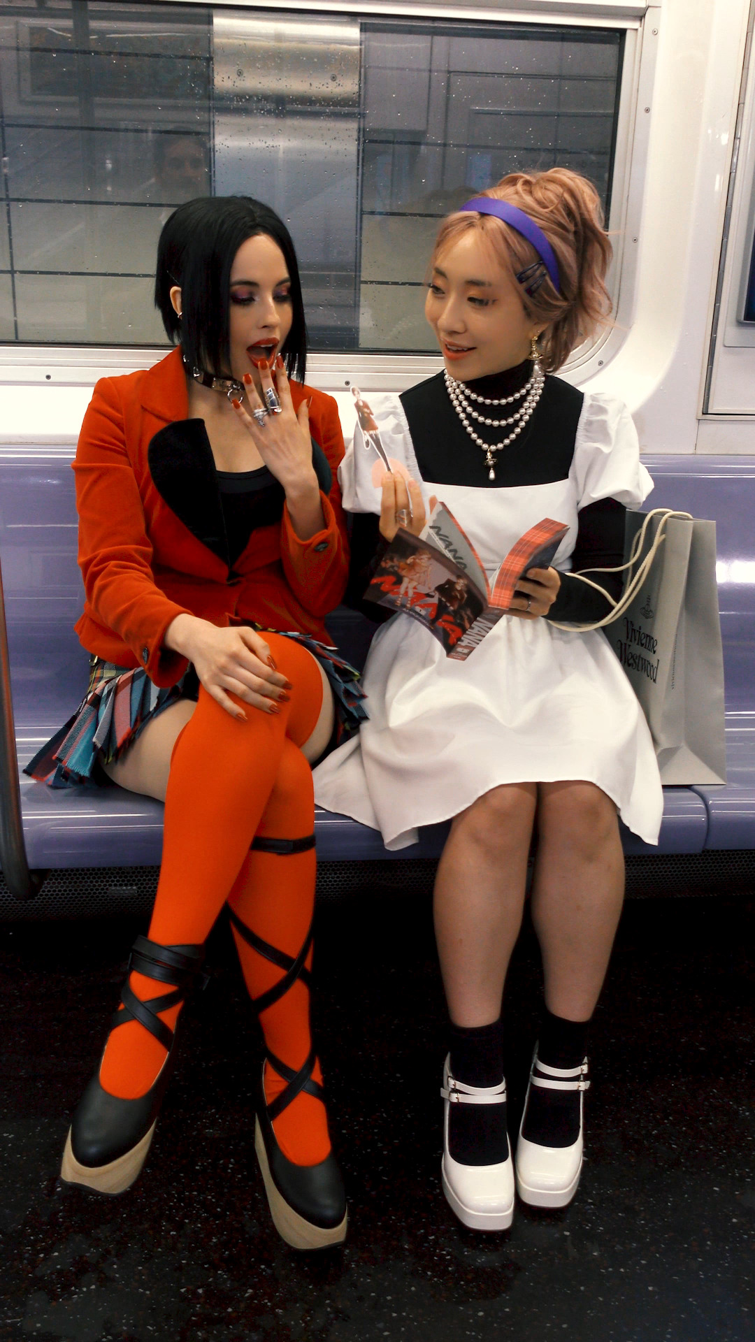 Instagram post by @azulettecosplay for VIZ. Caption reads: Nana and Hachi are having a BLAST reading the Nana....