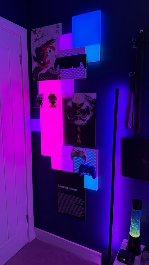 Instagram post by @stommagames for Nanoleaf. Caption reads: My new Nanoleaf block additions 🔥 but did you....