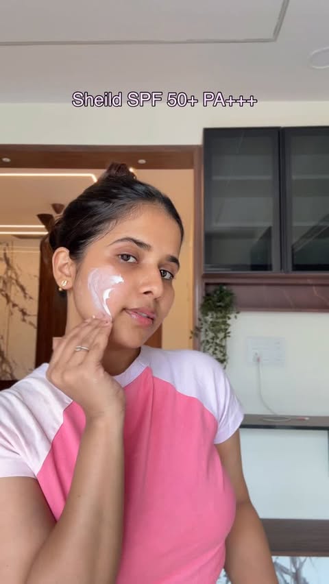 Instagram post by @sreeja_patel_ for La Shield. Caption reads: [...] is non-negotiable this summer ☀️ and La....