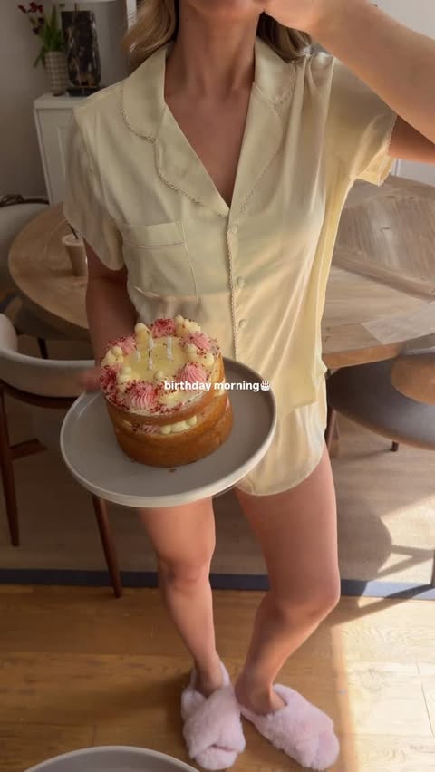 Instagram post by @hollymayland for Boux Avenue. Caption reads: ad good morning chapter 24🎂💗🌼 @bouxavenue.