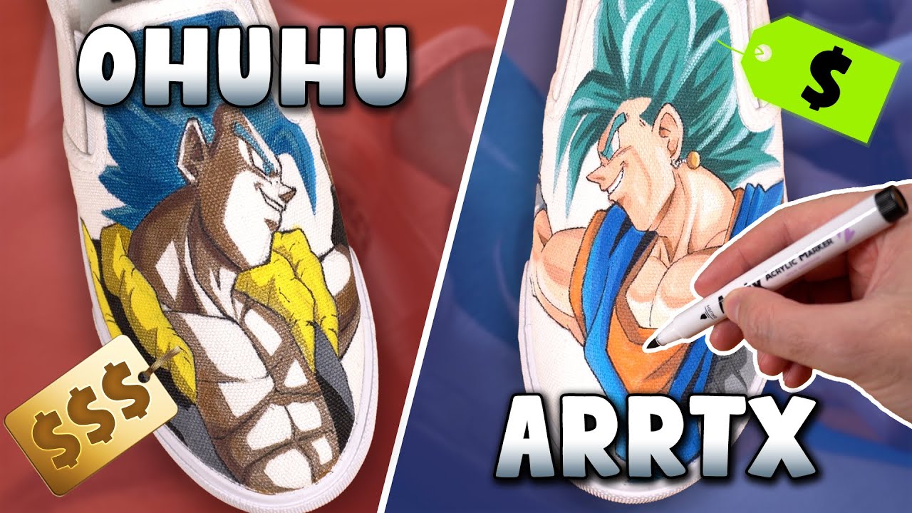 YouTube post by @ADCArtAttack for Skillshare. Caption reads: Cheap vs Expensive - PAINT PENS | Dragonball -....