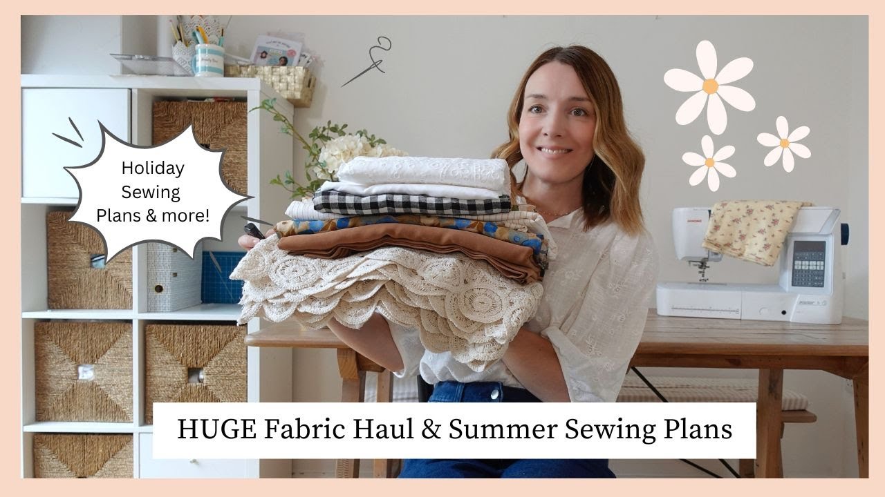 YouTube post by @MadeBySally for Friday Pattern Company. Caption reads: HUGE Fabric Haul & Summer Sewing Plans |....