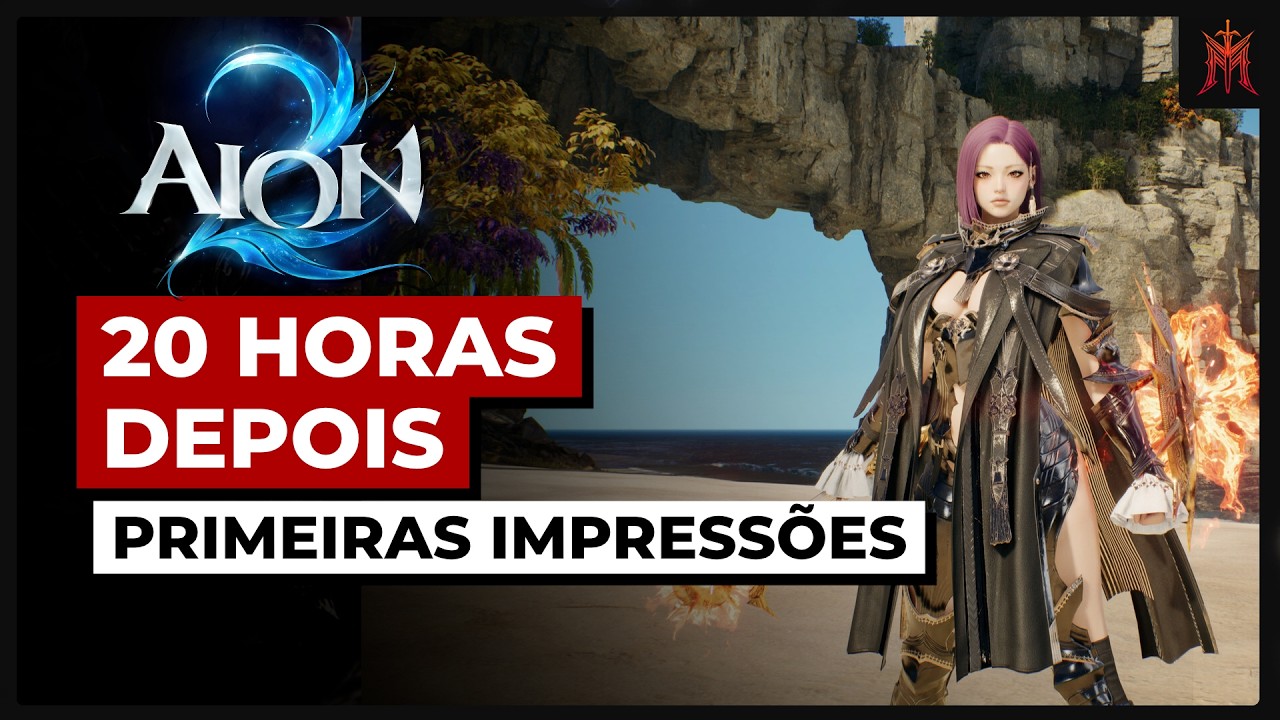 YouTube post by @manoimp for LagoFast. Caption reads: AION 2: MY FIRST IMPRESSIONS AFTER 20 HOURS ON THE....