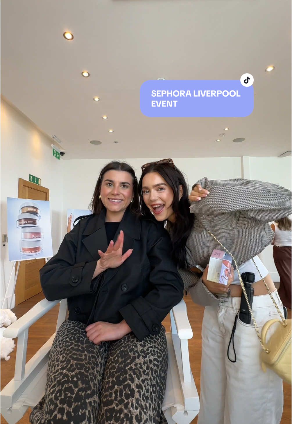TikTok post by @elliecheesmanxxxx for Sunday Riley. Caption reads: [...] the sky with @Sephora UK x @Kosas x @Sunday....