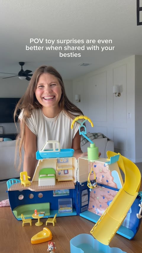 Instagram post by @thesmileybunch for Moose Toys. Caption reads: [...] been obsessed with! @officialbluey....