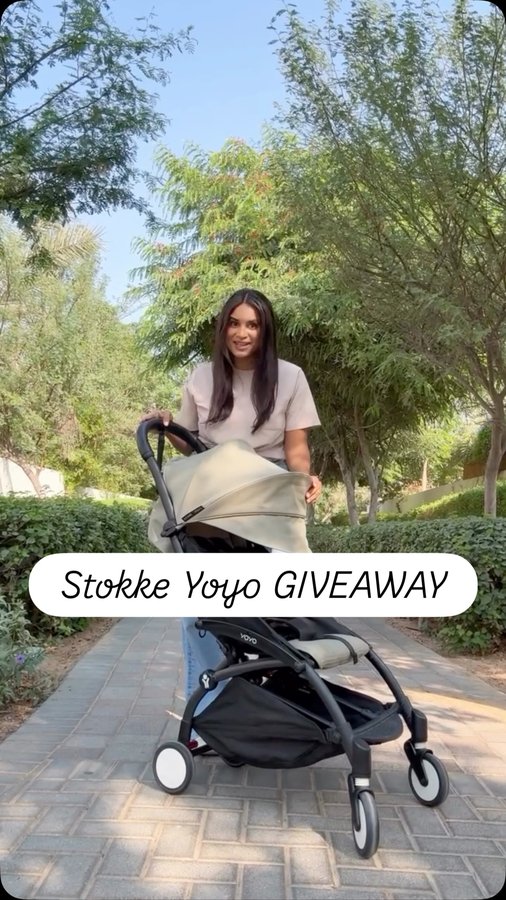 Instagram post by @yasmincarey for Stokke. Caption reads: What a giveaway 🤩

One lucky winner will win a....