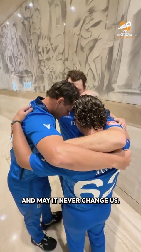 Instagram post by @cricket.italy for ICC T20 World Cup. Caption reads: A creed of brothers has shone for Italy at this....