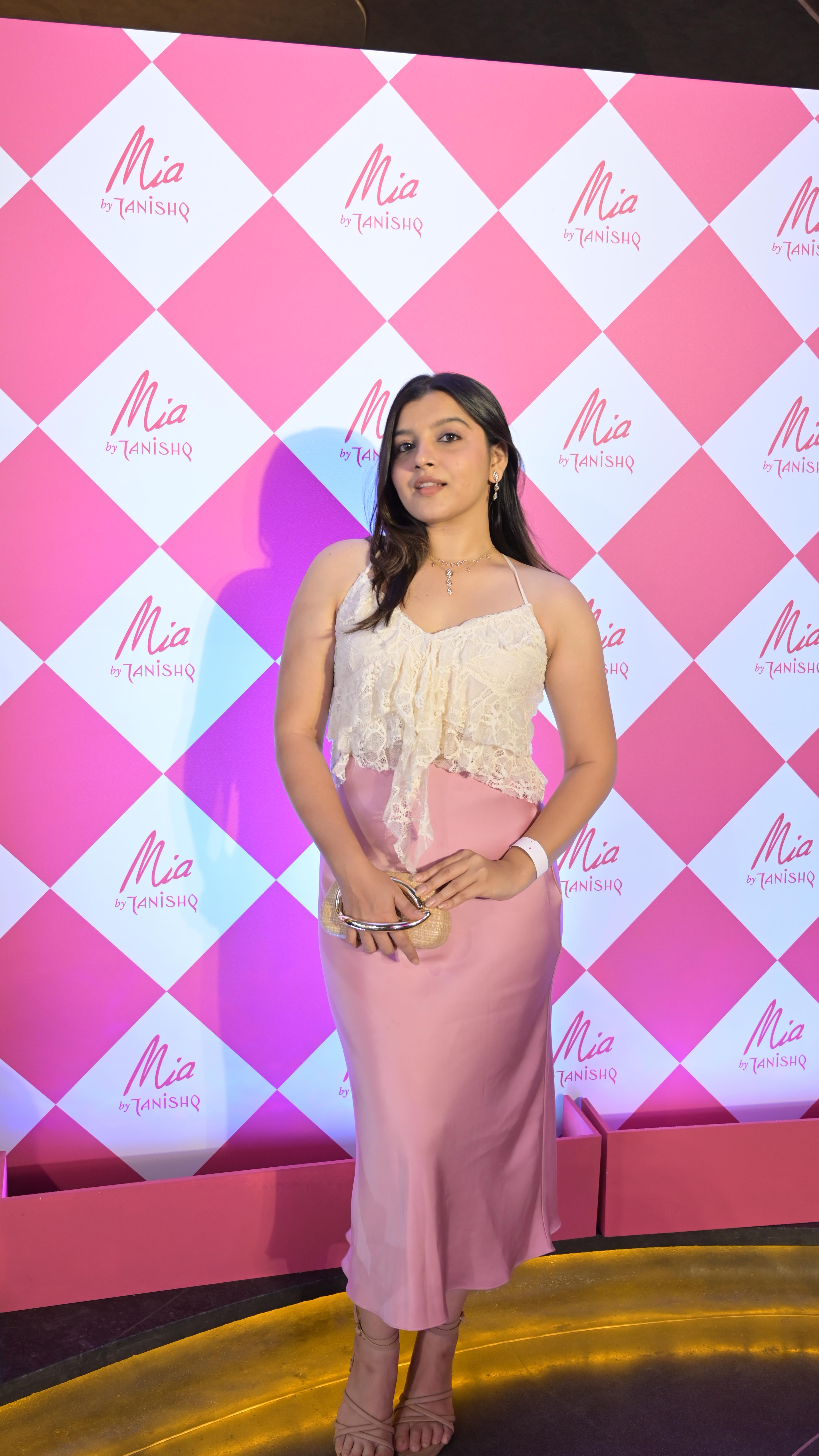 Instagram post by @lisha.jainn for Mia by Tanishq. Caption reads: Manifesting all things dreamy, elegant, and....