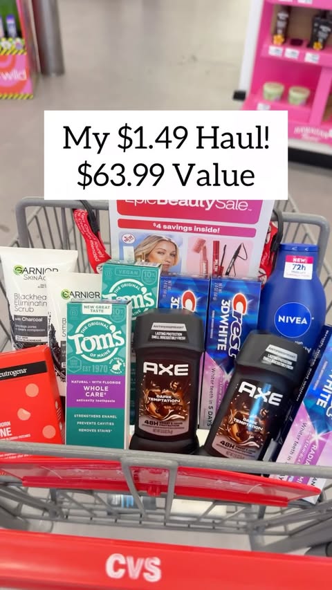 Instagram post by @what_can_i_buy for IPC Creators. Caption reads: AD epic beauty sale at @CVS Pharmacy is on! Shop....