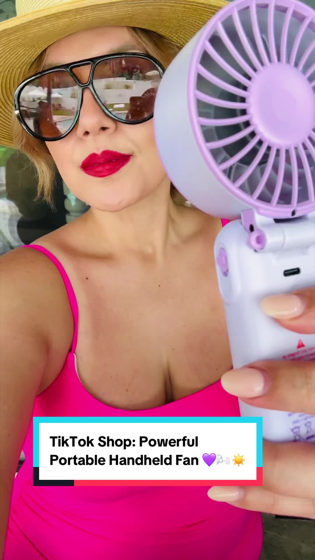 TikTok post by @vibewithmiiimiii for Ocoopa. Caption reads: @Ocoopa This little fan is coming with me [...].