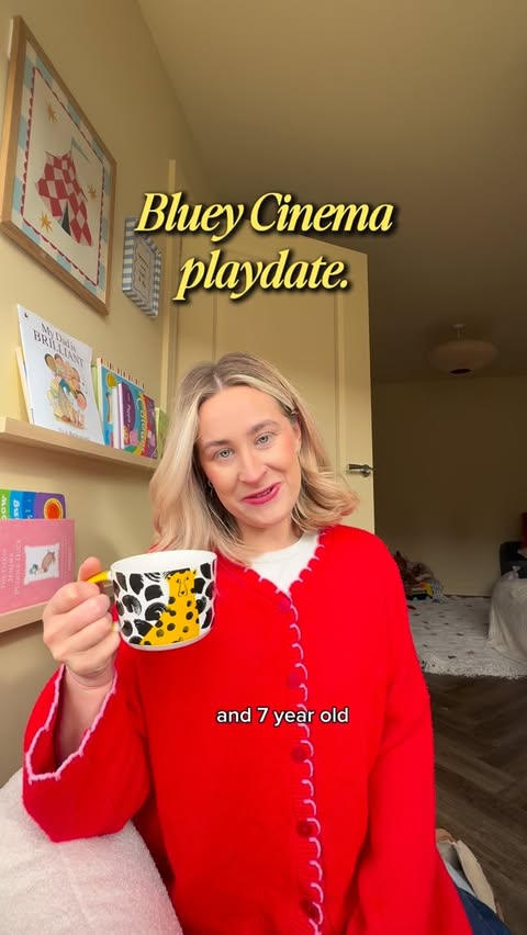 Instagram post by @homewithscarlett_ for Bluey. Caption reads: AD What a fun little morning watching Bluey at the....