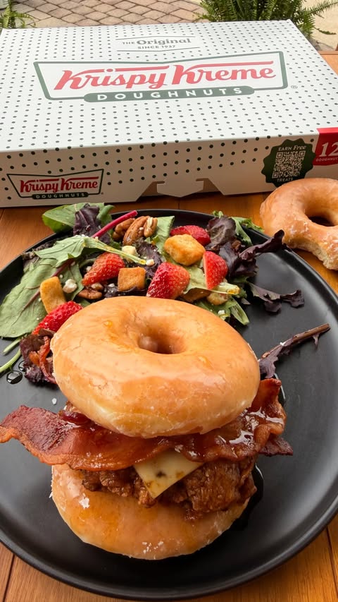 Instagram post by @cookinginthemidwest for Krispy Kreme Doughnuts. Caption reads: [...] endless ways to level up your Krispy Kreme....