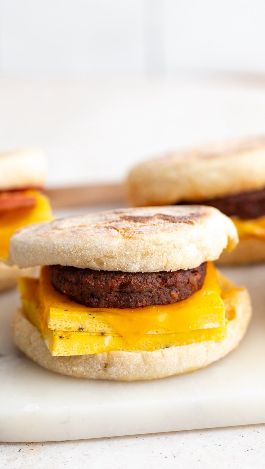 Instagram post by @foodwithfeeling for Easy Home Meals. Caption reads: These Vegetarian Breakfast Sandwiches are my new....