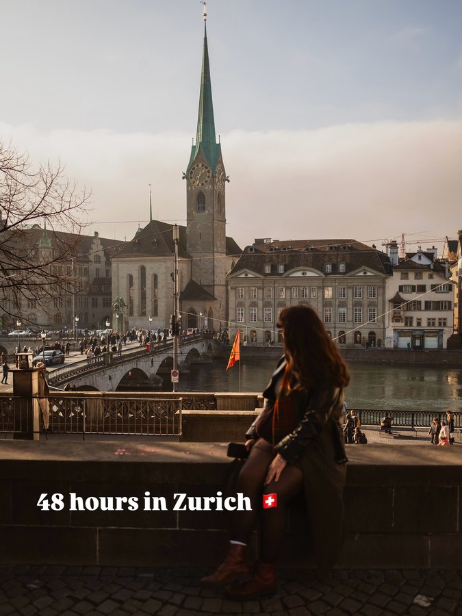 Instagram post by @viktoriiatelfer for 25hours Hotels. Caption reads: [...] autumn escape to Zurich 🇨🇭 with....