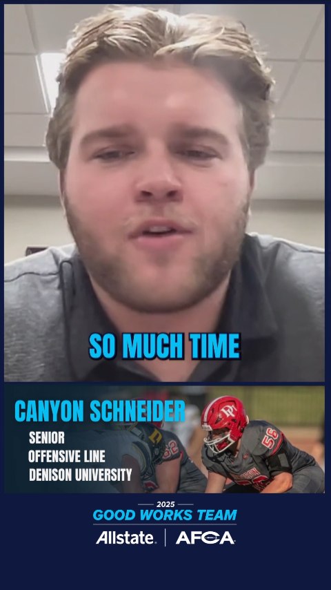 Instagram post by @denisonsports for Allstate. Caption reads: 💡“It’s impossible to pour from an empty cup.”....