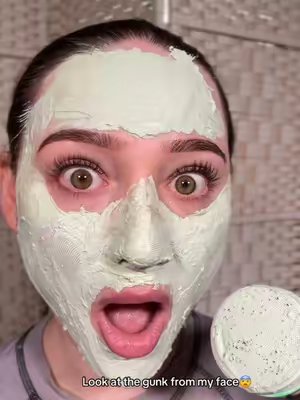 TikTok post by @serenalakkiss for FULLY Skincare. Caption reads: [...] literally the best clay mask💚 @FULLY....