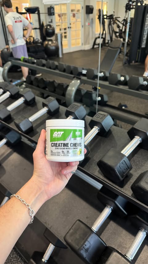 Instagram post by @m.mule22 for GAT Sport. Caption reads: [...] and no water needed #ad #CreatineChews....