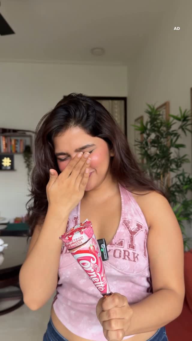 Instagram post by @srishtigargg for Cornetto India. Caption reads: this or that? pls. i’m living in my ‘this and....