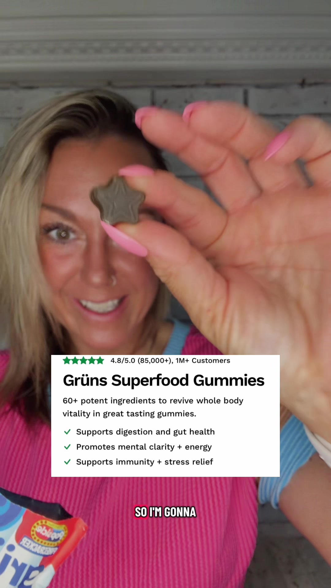TikTok post by @danina73 for Grüns. Caption reads: [...] these are worth trying. @Grüns #gruns....