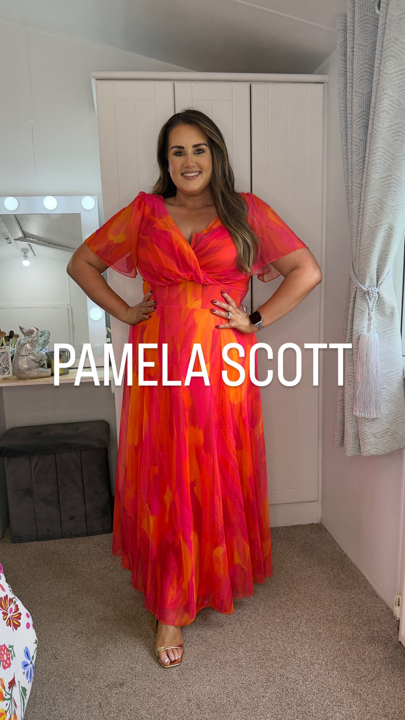 Instagram post by @denisecurvyofficial for Pamela Scott. Caption reads: NEW CURVE RANGE - I LOVE THEM ALL!!! Head over to....