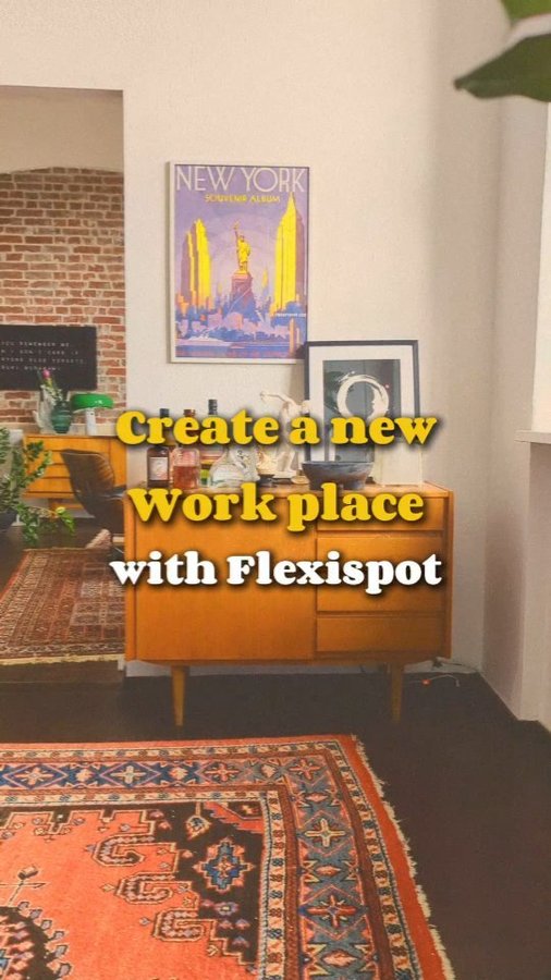 Instagram post by @haven_loft_ for FlexiSpot. Caption reads: [...] would complement the interior. With....