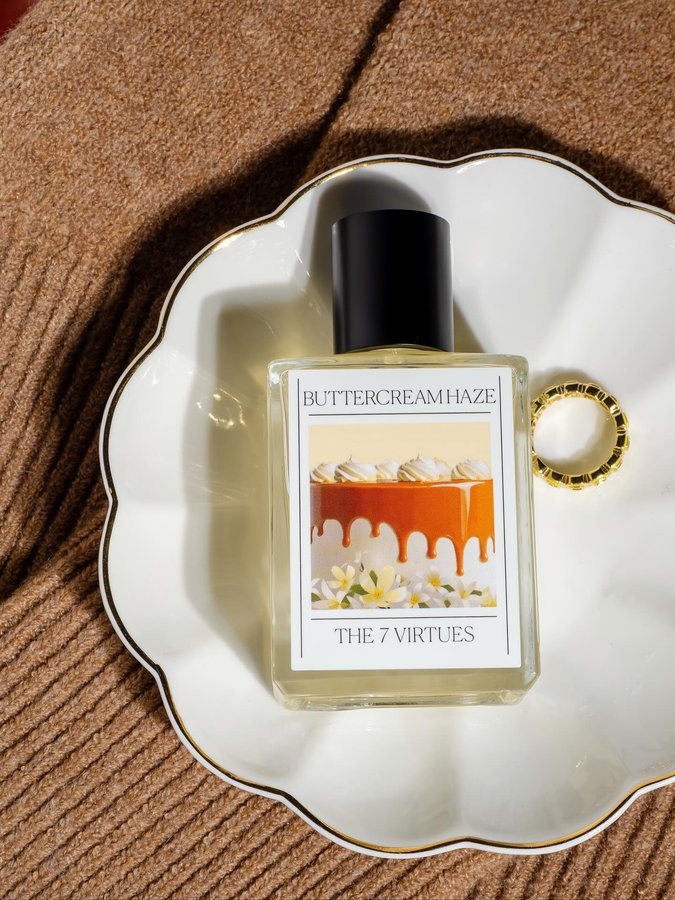 Instagram post by @glowyjules for The 7 Virtues. Caption reads: [...] dessert-like warmth. I love that....