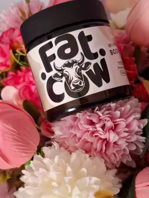 TikTok post by @cariadsbeauty for Fat Cow Skincare. Caption reads: [...] #bodycare #feet #fatcow #skincare @Fat Cow....