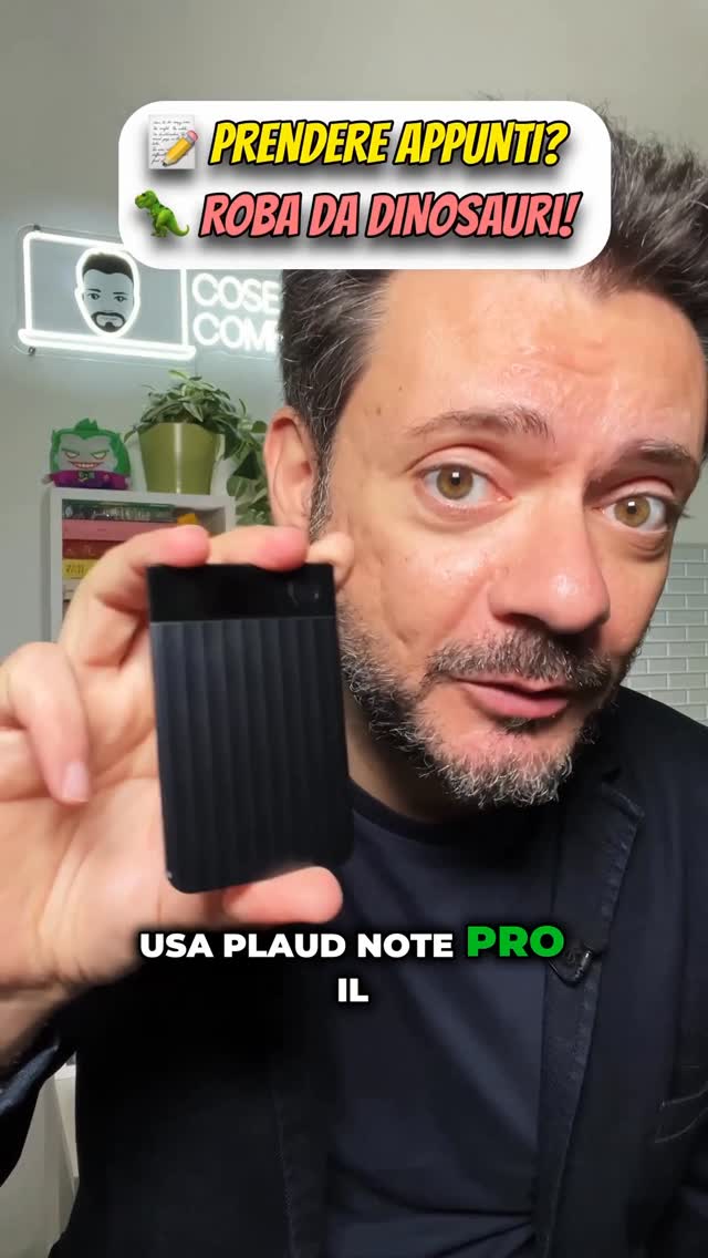 Instagram post by @cose.di.computer for PLAUD. Caption reads: #Pubblicità Plaud Note Pro è il registratore [...].