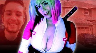 YouTube post by @diretrip for TeePublic. Caption reads: The Camgirl Cosplayer who Became a Murderer.
