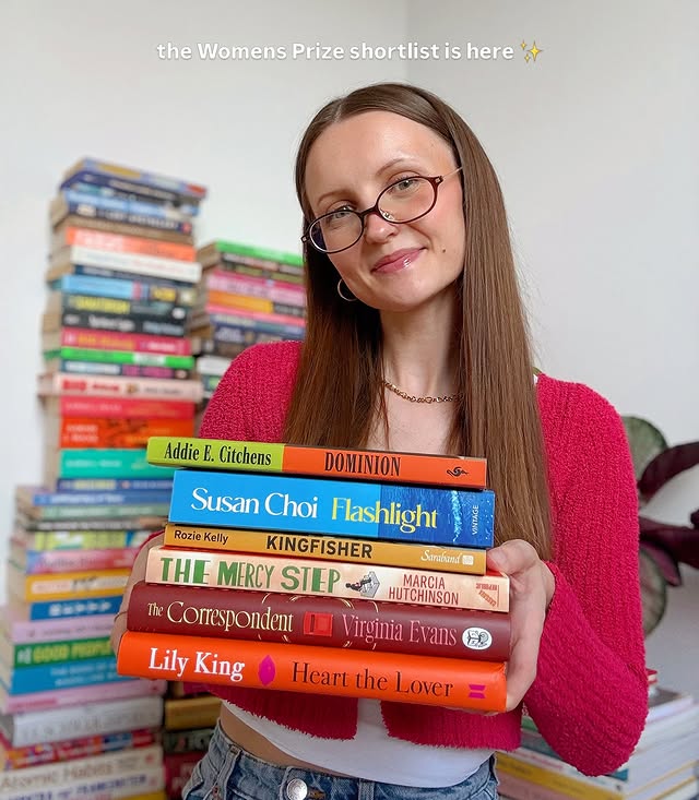 Instagram post by @poppysreads for Women's Prize. Caption reads: the @womensprize 2026 fiction shortlist is here!....