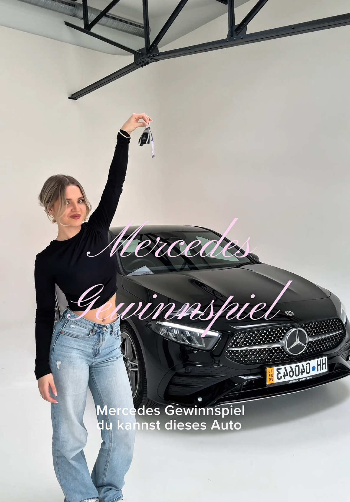TikTok post by @loretareide for OOONO. Caption reads: You can win THIS car! 🥹🎀 In collaboration with....