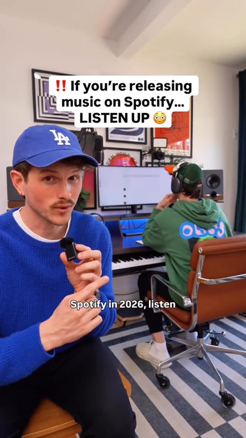 Instagram post by @musicbylukas for Spotify for Artists. Caption reads: [...] for 2026. ✅🎶 #Spotifypartner....