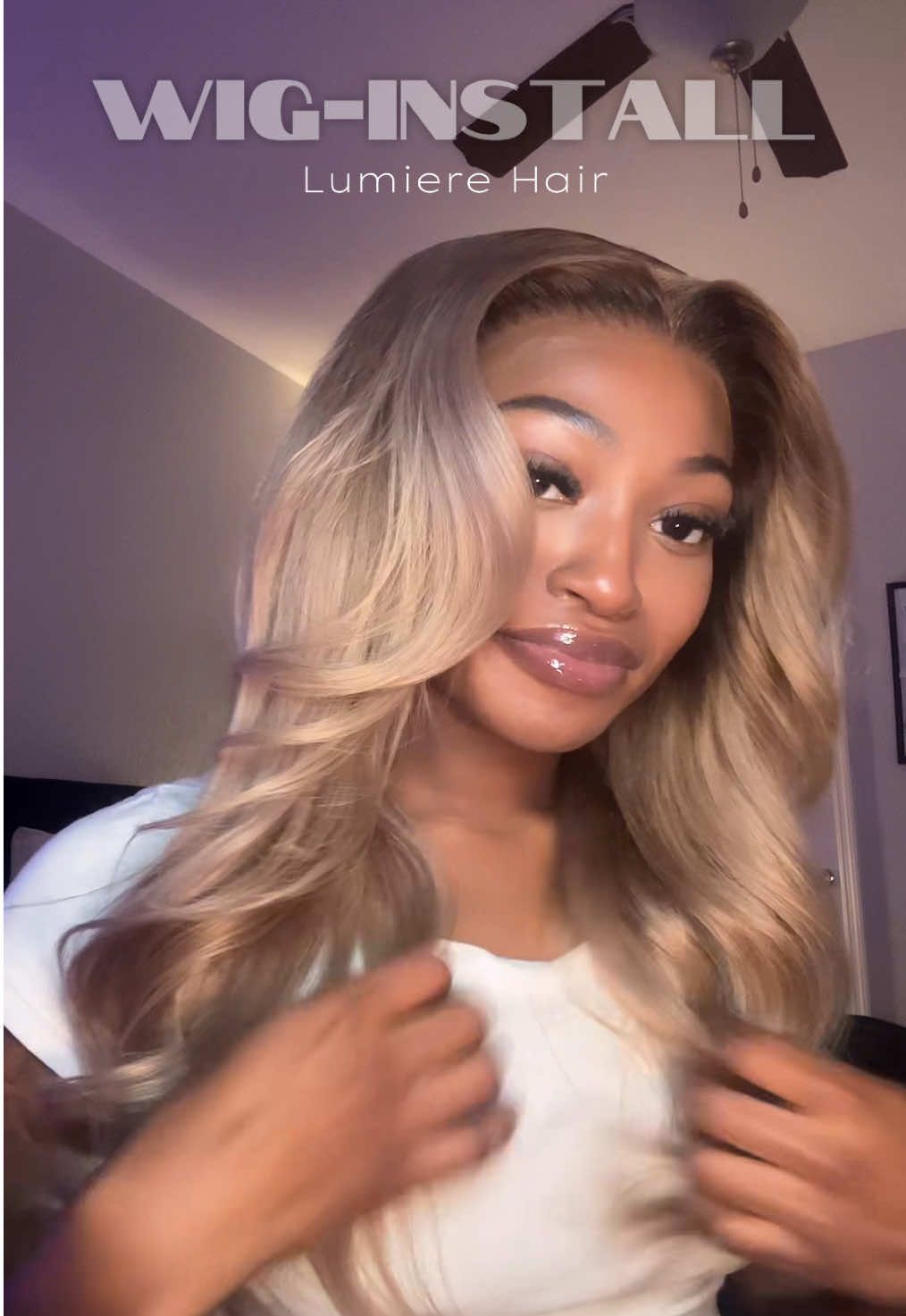 TikTok post by @kallmelanaaa for Lumiere. Caption reads: [...] Brown Roots 😍 This color was so pretty....