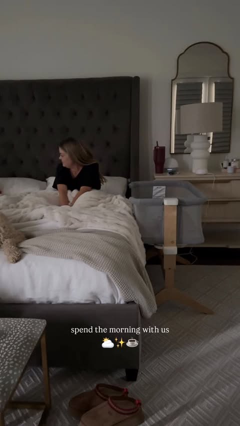 Instagram post by @jesshogancrum for Newton Baby. Caption reads: spend our last slow morning of Christmas break....