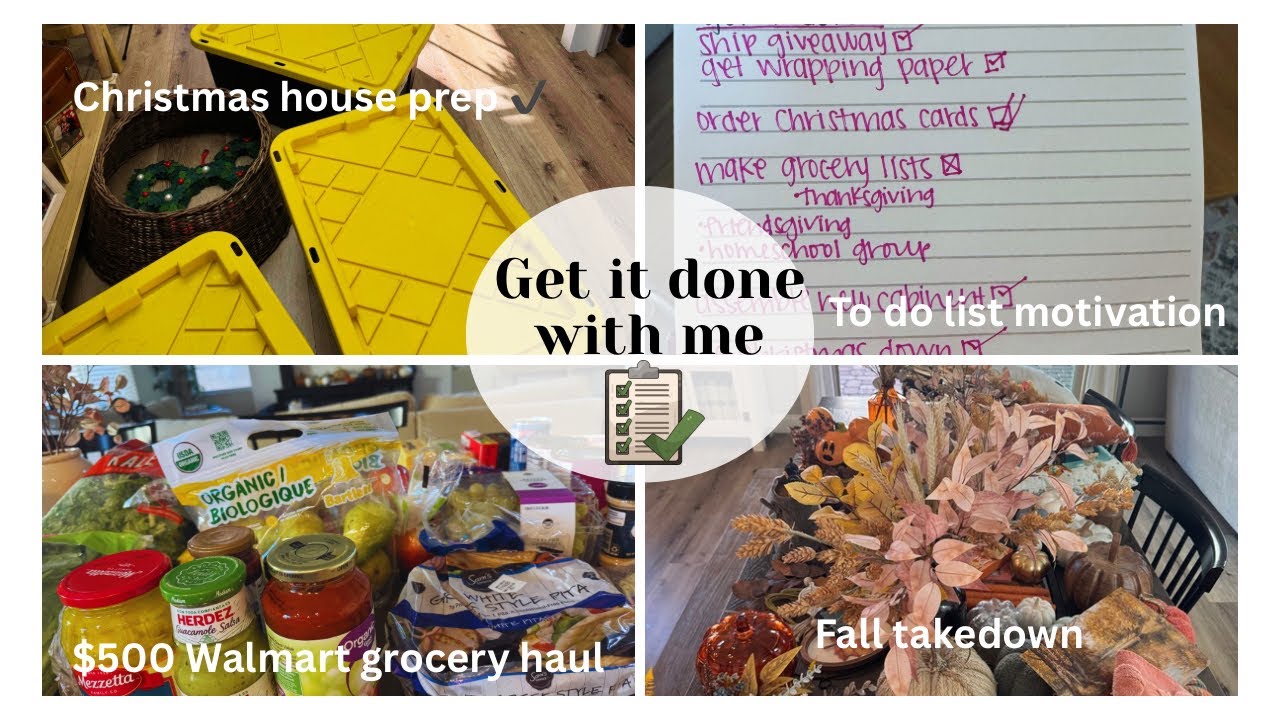 YouTube post by @GraceandGrit for BetterDaysCo. Caption reads: GET.IT.DONE W ME||CHRISTMAS HOUSE PREP + $500....