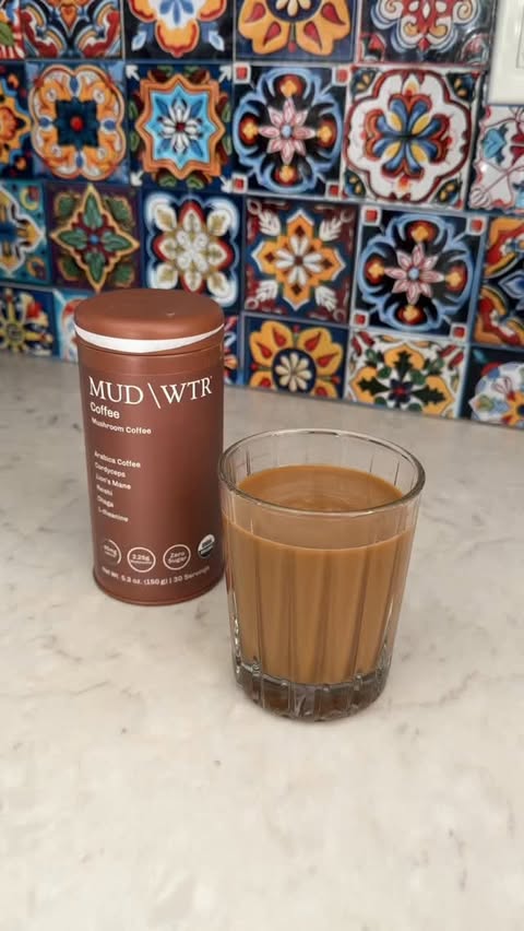 Instagram post by @alanasitara for MUD/WTR. Caption reads: [...] thiiiink coffee might be my new vice 🤭....