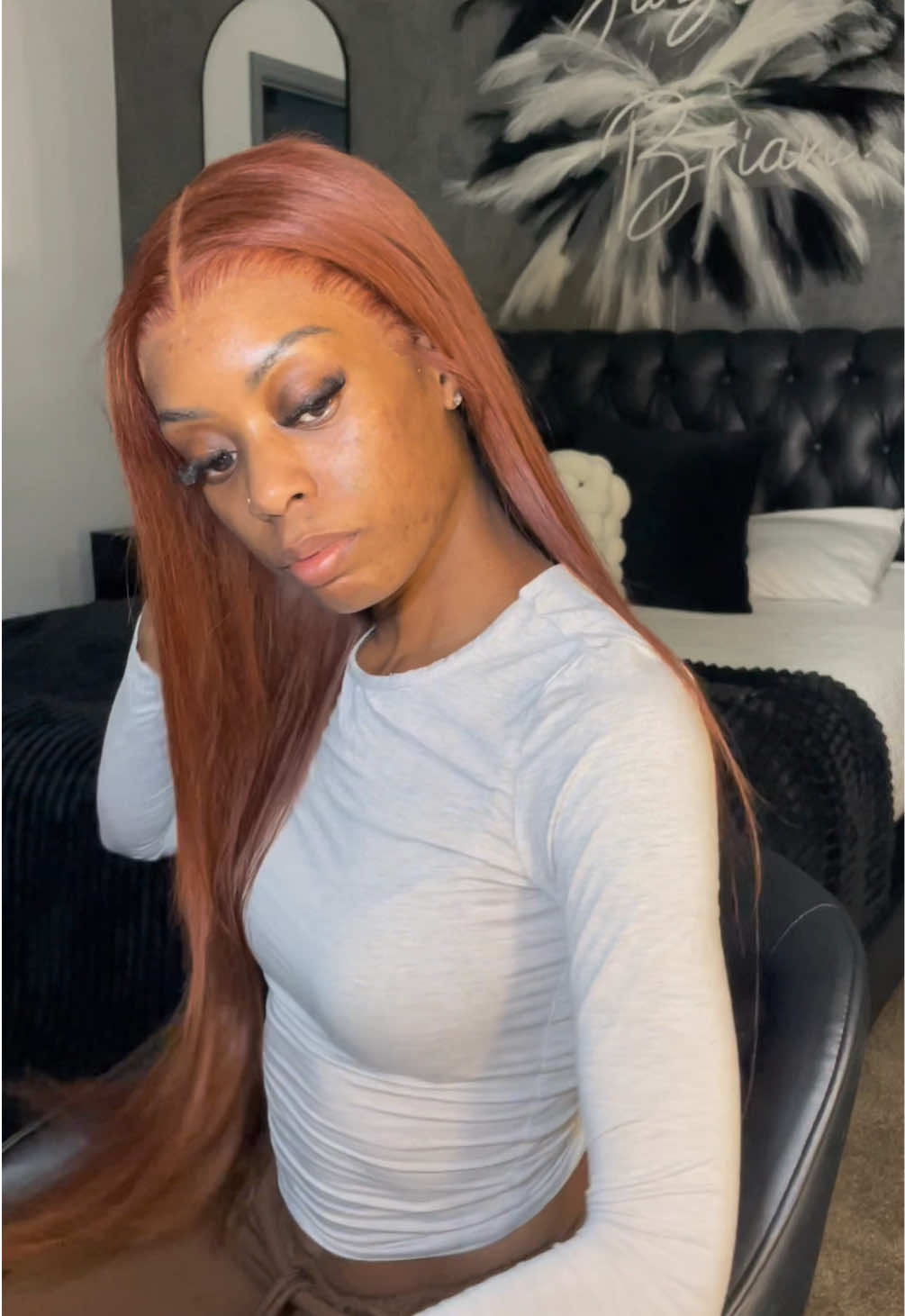 TikTok post by an influencer for BABOSHOW. Caption reads: @BABOSHOW love this chocolate brown [...].