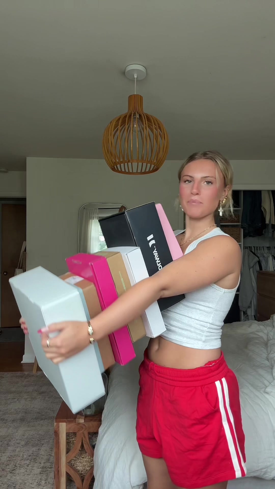 TikTok post by @ella.stough for Saie hello. Caption reads: fav time of the week  PR unboxing  #pr #prunboxing....