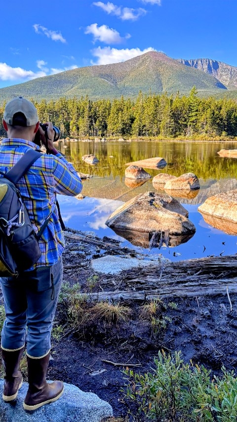 Instagram post by @2traveldads for Visit Maine. Caption reads: Have you been to Baxter State Park up in....