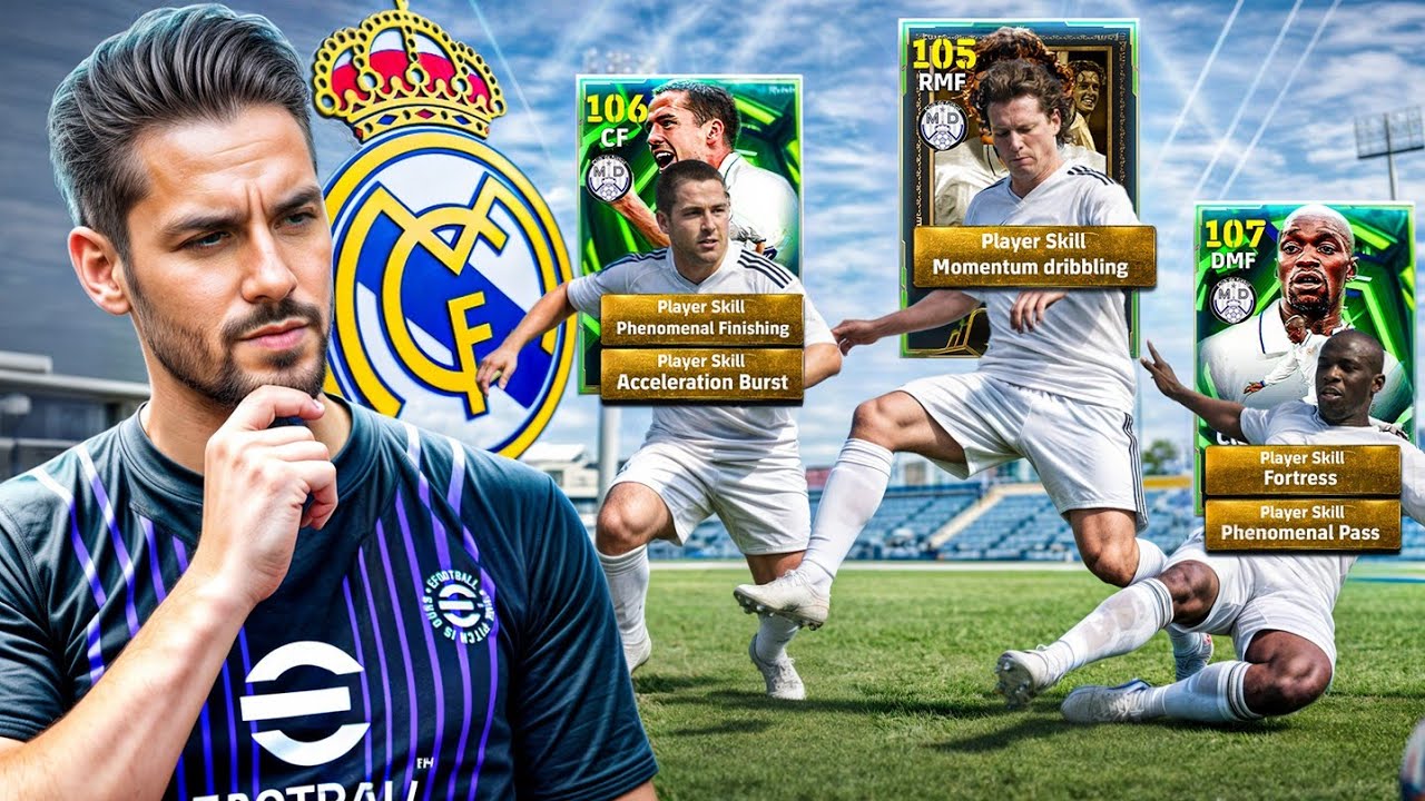 YouTube post by @mednasah for Instant Gaming. Caption reads: WORTH IT OR MID? 🤔 Real Madrid EPICS REVIEW |....