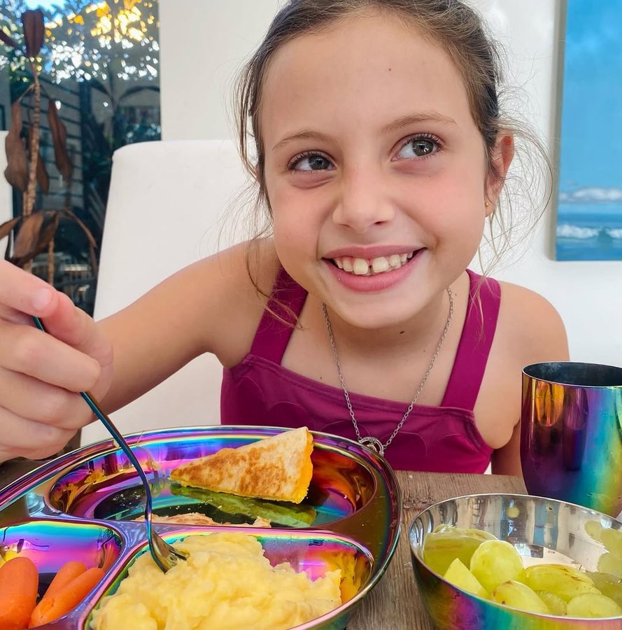 Instagram post by @chudneylross for Ahimsa Home. Caption reads: [...] over this rainbow 🌈
This beautiful....