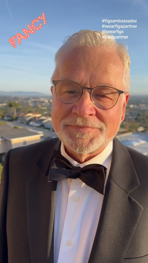 Instagram post by @drterrysimpsonmd for FIGS. Caption reads: [...] and while I miss my @wearfigs scrubs for....