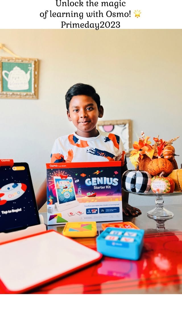 Instagram post by @fashionmejen for play Osmo. Caption reads: Unlock the magic of learning with @playosmo....