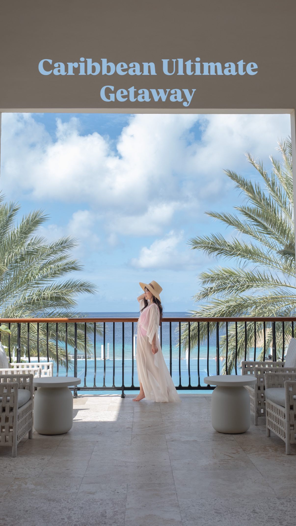 Instagram post by @journeywithlina for Sandals Resorts. Caption reads: Sandals Royal Curaçao is a luxury all-inclusive,....