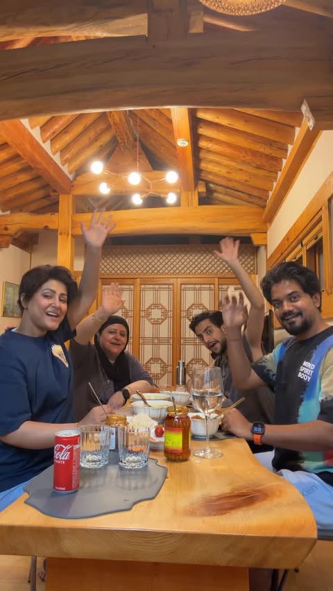Instagram post by @realhinakhan for Airbnb. Caption reads: [...] unfolds naturally. So happy that this....