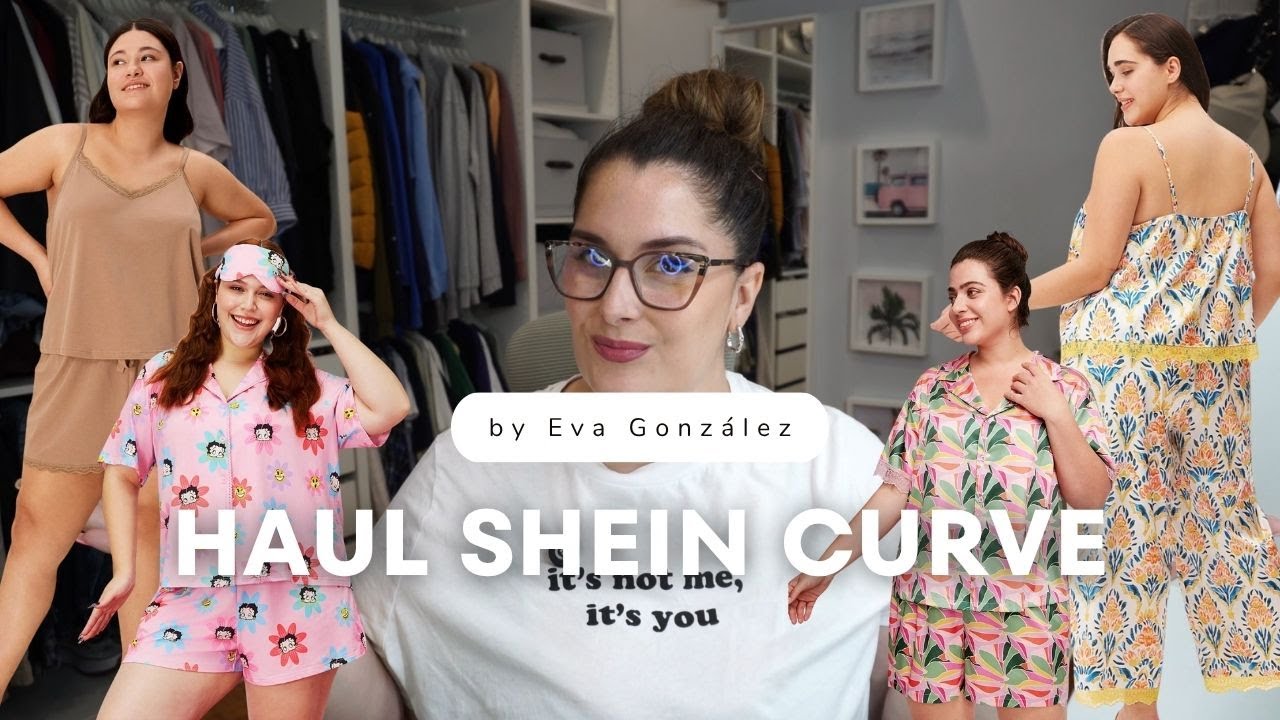 YouTube post by @Evagonzs for VESIICA. Caption reads: SHEIN CURVE Haul 🥰 loungewear, pajamas, bras and....