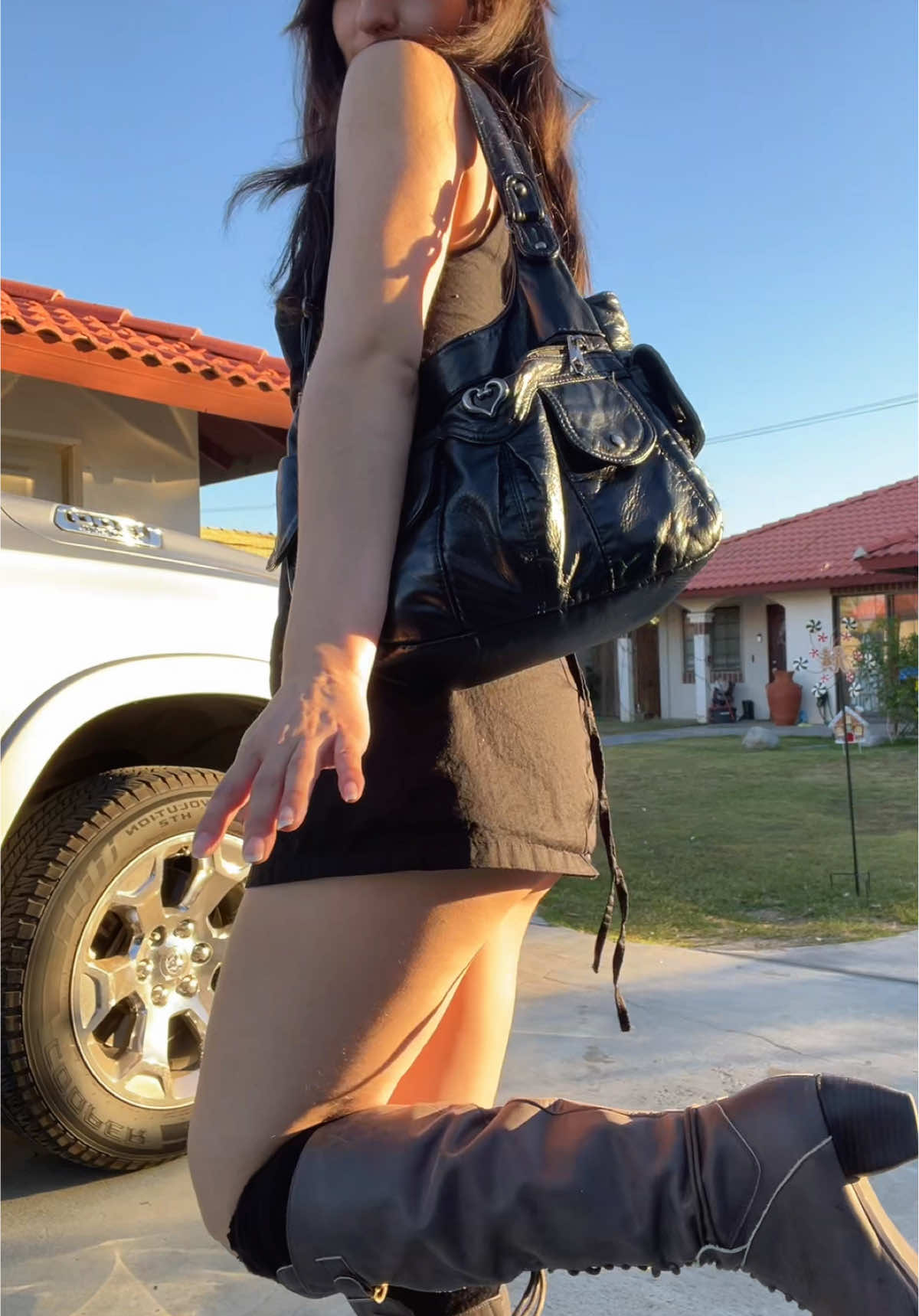 TikTok post by @alaina.jinaee for Princess Polly. Caption reads: my butt is almost out #women #ootd @Princess Polly....