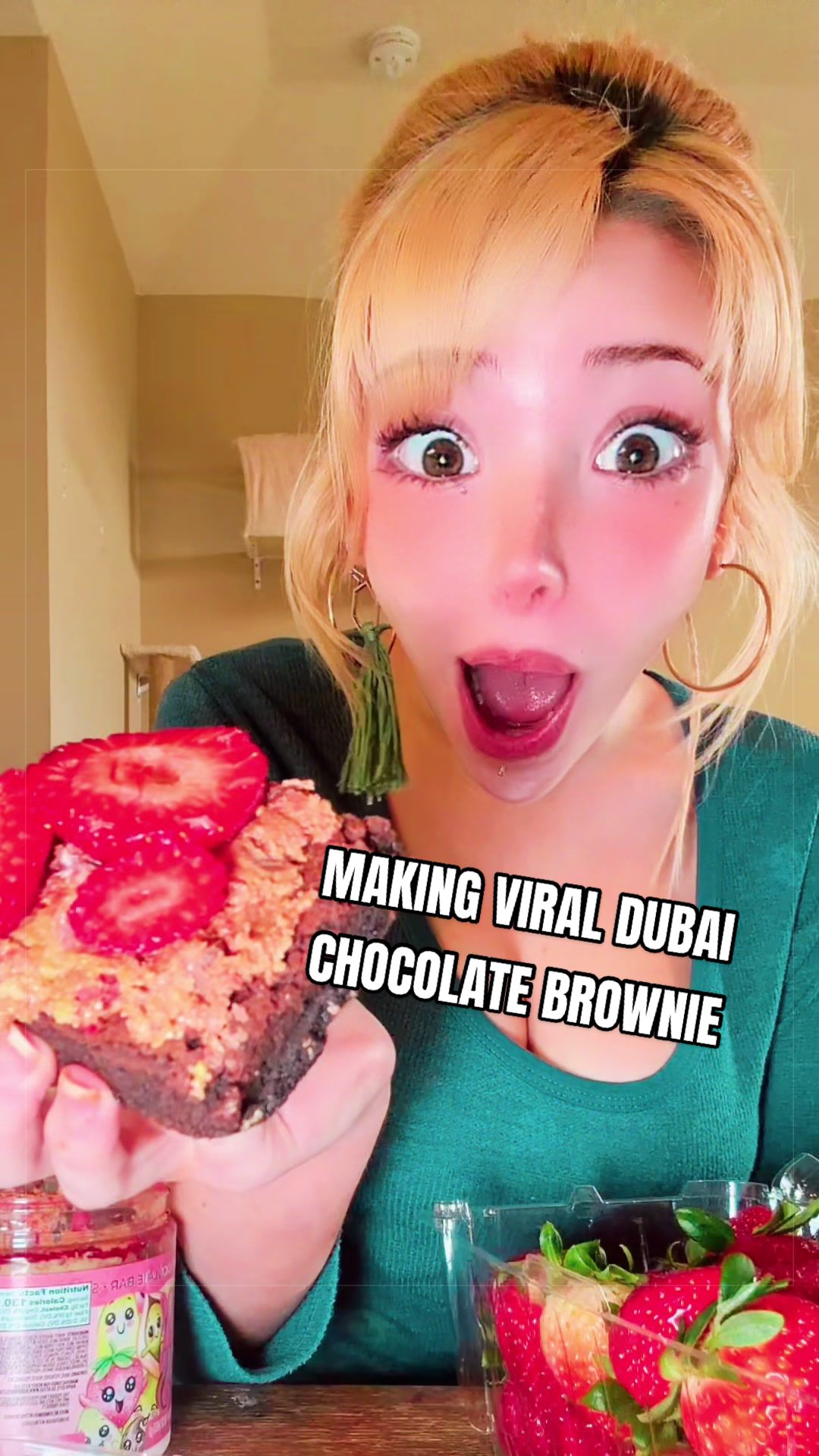 TikTok post by @cal1kath for Nerdy Nuts. Caption reads: i’m so stuffed 🤤 @Nerdy Nuts Shop #viral....